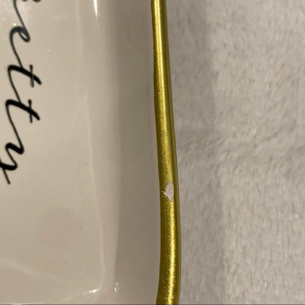 Pretty Things White and Gold Ceramic Trinket Dish